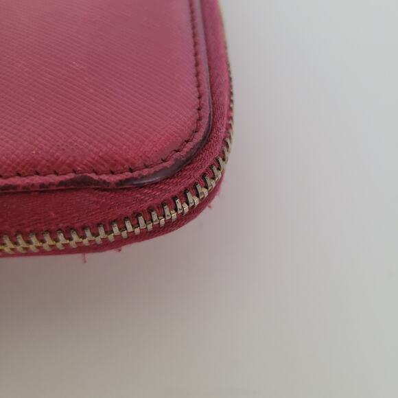 PRADA Authentic Pink Saffiano Leather Logo Wallet Zip Around Large Accordion - Picture 13 of 15